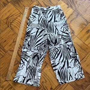 Black and White Zebra Print linen Pants